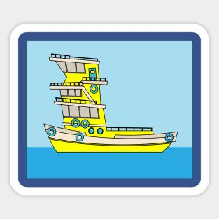 Ships In The Middle Of The Lake Ocean Sticker